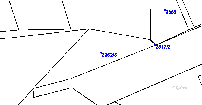 Parcela st. 2362/5 v KÚ Oslavice, Katastrální mapa