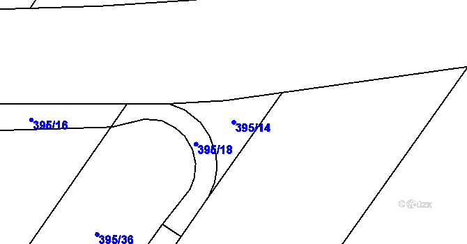 Parcela st. 395/14 v KÚ Oslavice, Katastrální mapa