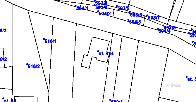 Parcela st. 414 v KÚ Oslnovice, Katastrální mapa