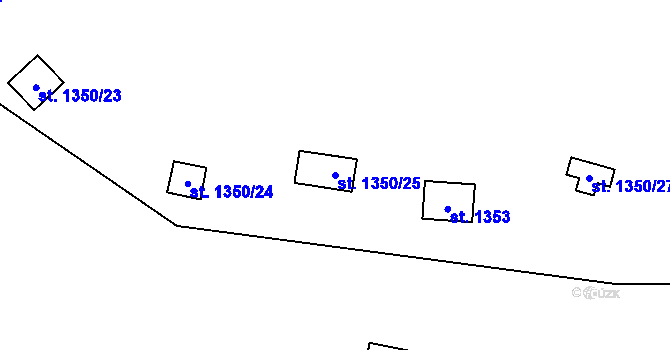 Parcela st. 1350/25 v KÚ Oslnovice, Katastrální mapa