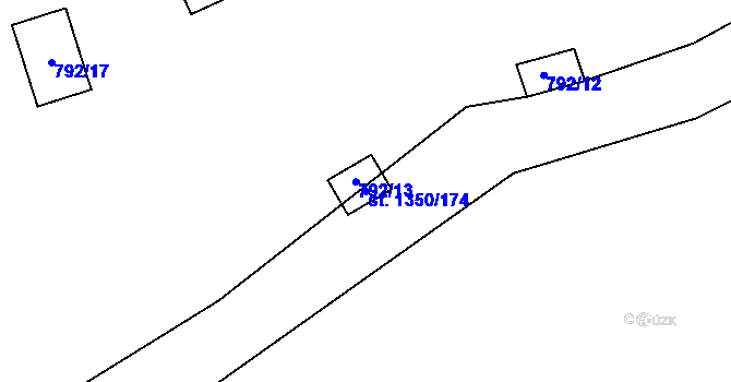 Parcela st. 1350/174 v KÚ Oslnovice, Katastrální mapa