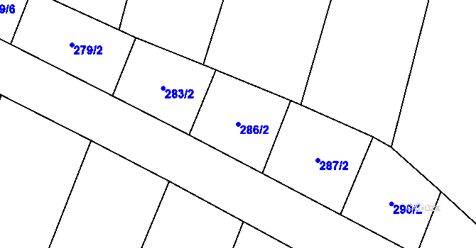 Parcela st. 286/2 v KÚ Oslnovice, Katastrální mapa