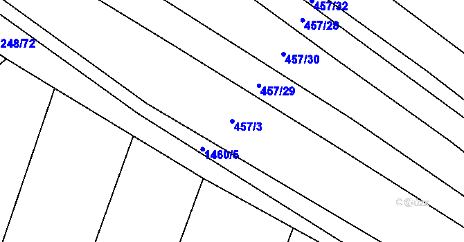 Parcela st. 457/3 v KÚ Oslnovice, Katastrální mapa