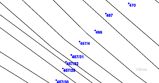 Parcela st. 457/4 v KÚ Oslnovice, Katastrální mapa