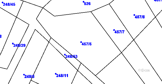 Parcela st. 457/5 v KÚ Oslnovice, Katastrální mapa