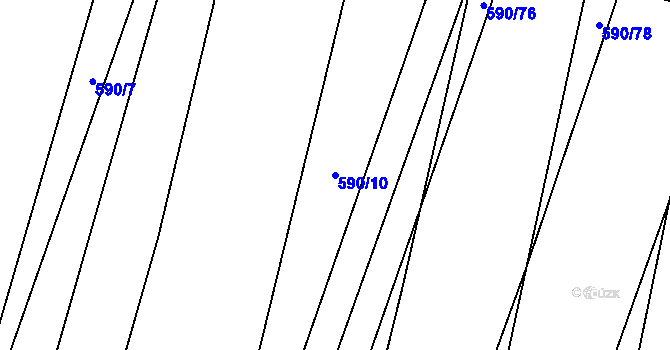 Parcela st. 590/10 v KÚ Oslnovice, Katastrální mapa