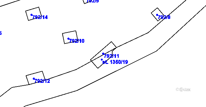 Parcela st. 792/11 v KÚ Oslnovice, Katastrální mapa