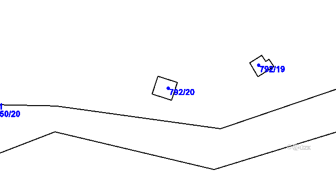 Parcela st. 792/20 v KÚ Oslnovice, Katastrální mapa