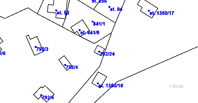 Parcela st. 792/24 v KÚ Oslnovice, Katastrální mapa