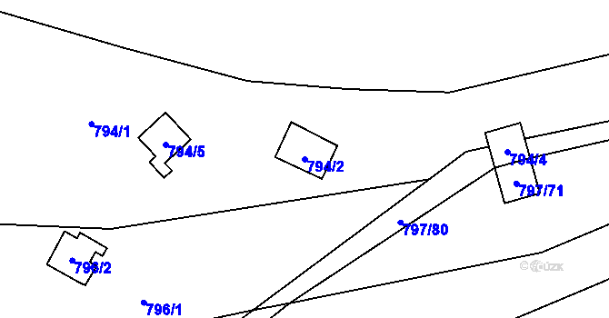 Parcela st. 794/2 v KÚ Oslnovice, Katastrální mapa