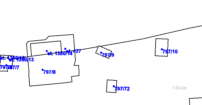 Parcela st. 797/9 v KÚ Oslnovice, Katastrální mapa