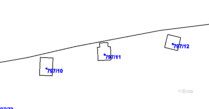 Parcela st. 797/11 v KÚ Oslnovice, Katastrální mapa