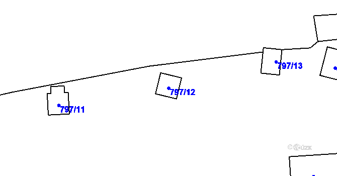 Parcela st. 797/12 v KÚ Oslnovice, Katastrální mapa