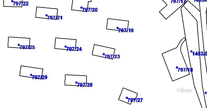 Parcela st. 797/23 v KÚ Oslnovice, Katastrální mapa
