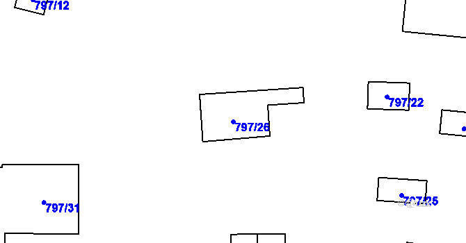 Parcela st. 797/26 v KÚ Oslnovice, Katastrální mapa