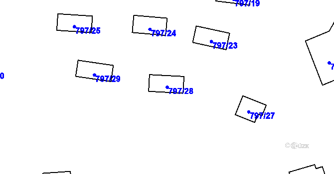 Parcela st. 797/28 v KÚ Oslnovice, Katastrální mapa