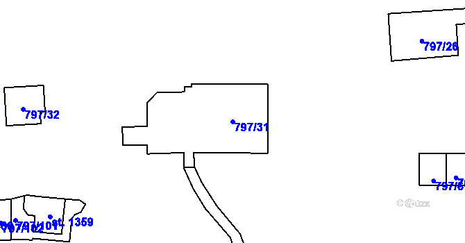 Parcela st. 797/31 v KÚ Oslnovice, Katastrální mapa