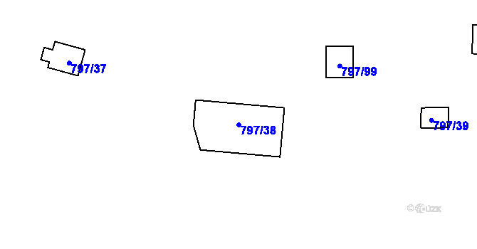 Parcela st. 797/38 v KÚ Oslnovice, Katastrální mapa