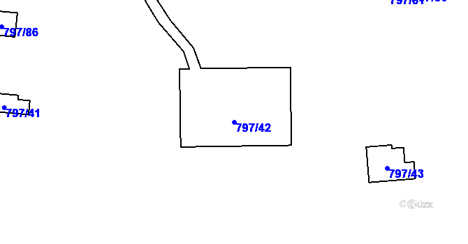 Parcela st. 797/42 v KÚ Oslnovice, Katastrální mapa