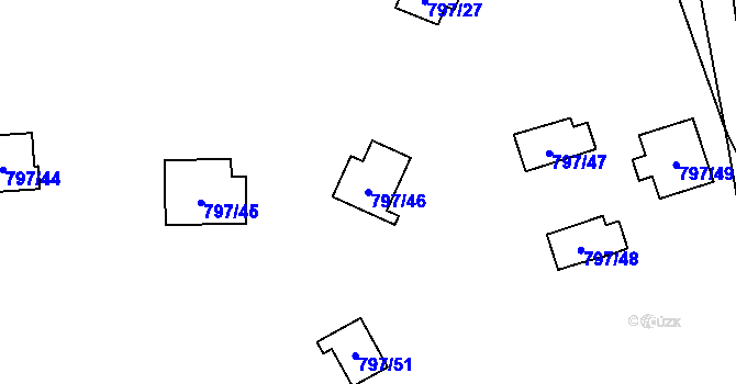 Parcela st. 797/46 v KÚ Oslnovice, Katastrální mapa