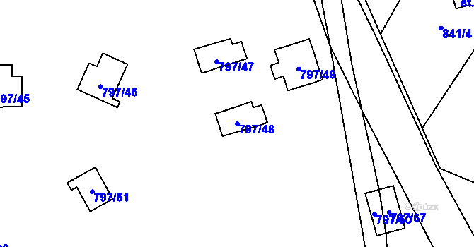 Parcela st. 797/48 v KÚ Oslnovice, Katastrální mapa
