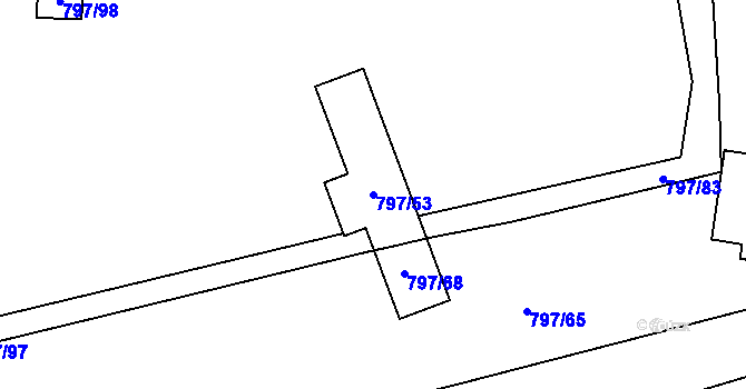 Parcela st. 797/53 v KÚ Oslnovice, Katastrální mapa