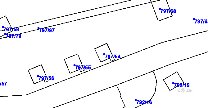 Parcela st. 797/54 v KÚ Oslnovice, Katastrální mapa