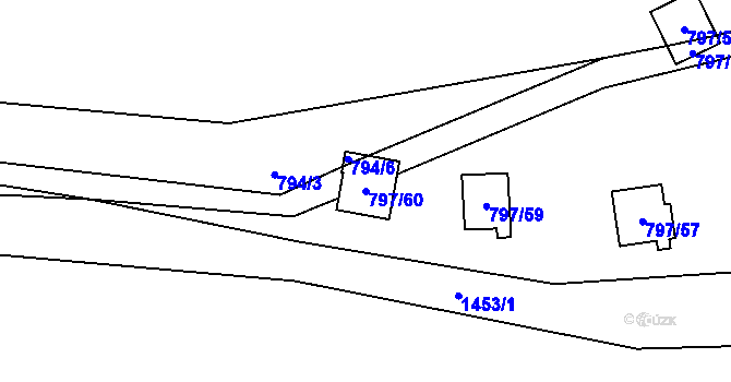 Parcela st. 797/60 v KÚ Oslnovice, Katastrální mapa