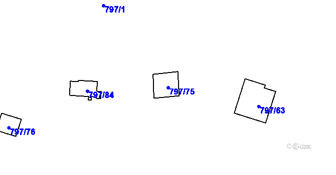 Parcela st. 797/75 v KÚ Oslnovice, Katastrální mapa