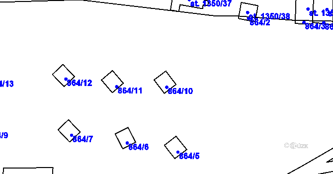 Parcela st. 864/10 v KÚ Oslnovice, Katastrální mapa