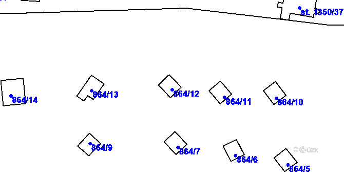 Parcela st. 864/12 v KÚ Oslnovice, Katastrální mapa