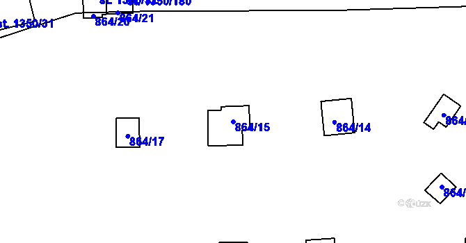 Parcela st. 864/15 v KÚ Oslnovice, Katastrální mapa