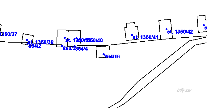 Parcela st. 864/16 v KÚ Oslnovice, Katastrální mapa