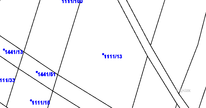 Parcela st. 1111/13 v KÚ Oslnovice, Katastrální mapa