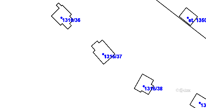 Parcela st. 1316/37 v KÚ Oslnovice, Katastrální mapa