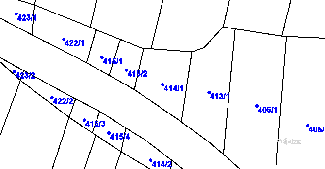 Parcela st. 414/1 v KÚ Oslnovice, Katastrální mapa