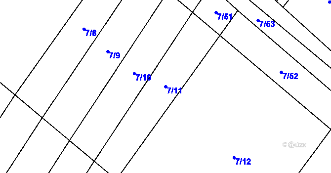 Parcela st. 7/11 v KÚ Oslnovice, Katastrální mapa