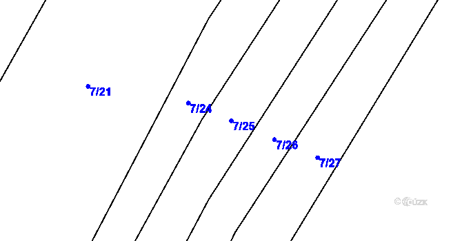 Parcela st. 7/25 v KÚ Oslnovice, Katastrální mapa