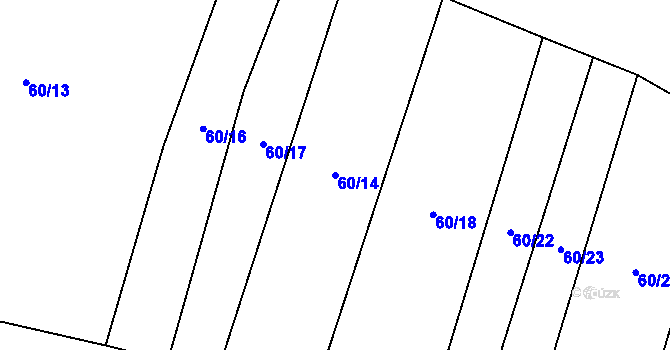 Parcela st. 60/14 v KÚ Oslnovice, Katastrální mapa