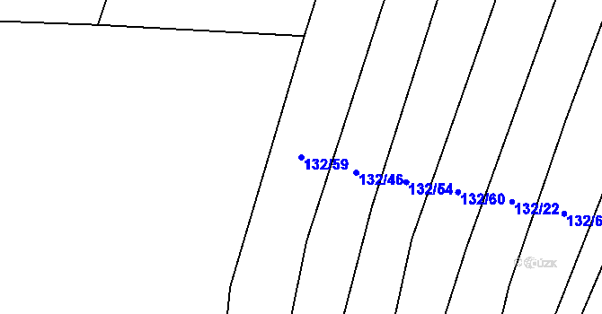 Parcela st. 132/59 v KÚ Oslnovice, Katastrální mapa