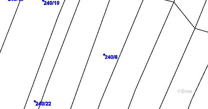 Parcela st. 240/8 v KÚ Oslnovice, Katastrální mapa