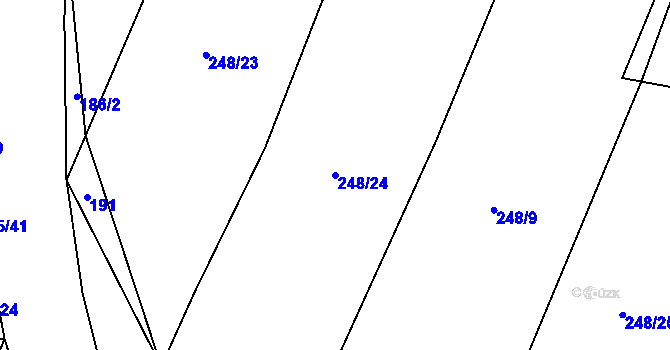 Parcela st. 248/24 v KÚ Oslnovice, Katastrální mapa
