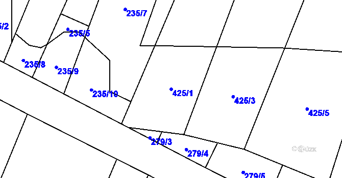 Parcela st. 425/1 v KÚ Oslnovice, Katastrální mapa