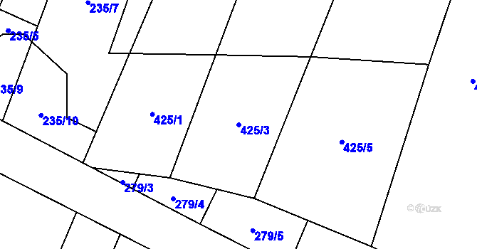 Parcela st. 425/3 v KÚ Oslnovice, Katastrální mapa