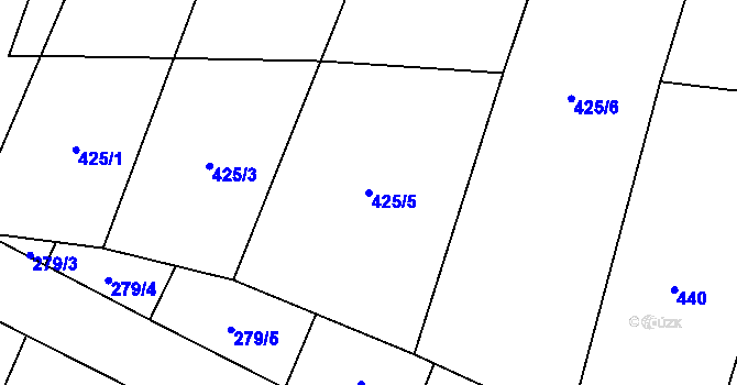 Parcela st. 425/5 v KÚ Oslnovice, Katastrální mapa