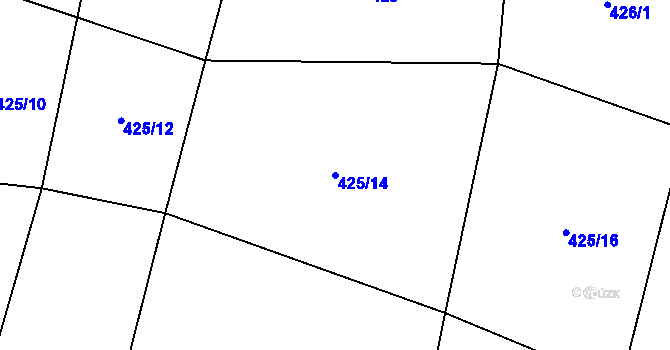 Parcela st. 425/14 v KÚ Oslnovice, Katastrální mapa