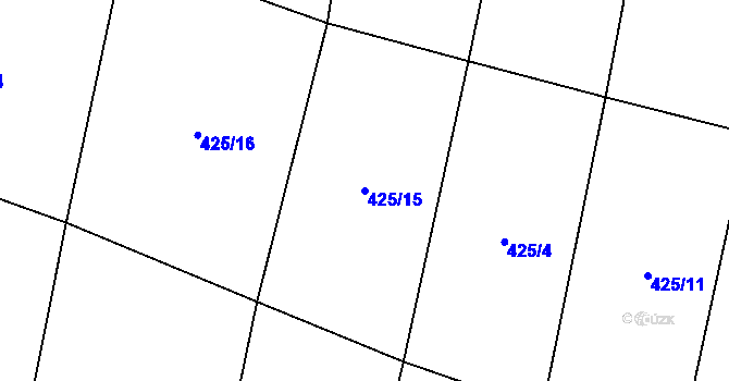 Parcela st. 425/15 v KÚ Oslnovice, Katastrální mapa