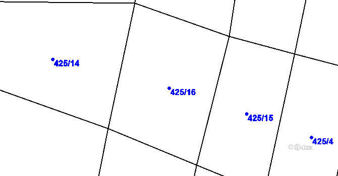 Parcela st. 425/16 v KÚ Oslnovice, Katastrální mapa