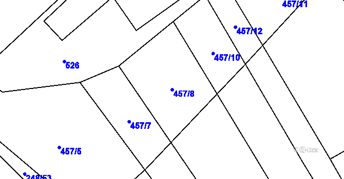 Parcela st. 457/8 v KÚ Oslnovice, Katastrální mapa