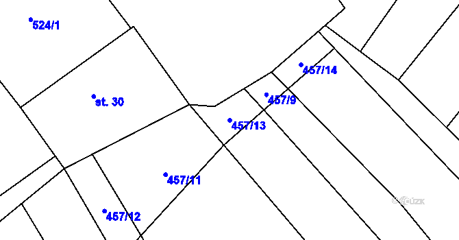 Parcela st. 457/13 v KÚ Oslnovice, Katastrální mapa